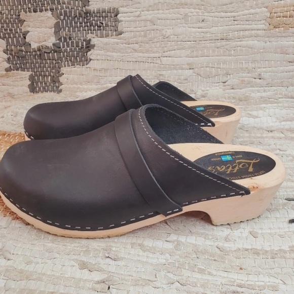 Lotta From Stockholm Black Leather Clogs size 43/11.5 - Picture 4 of 10